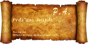 Prágai Anikó névjegykártya